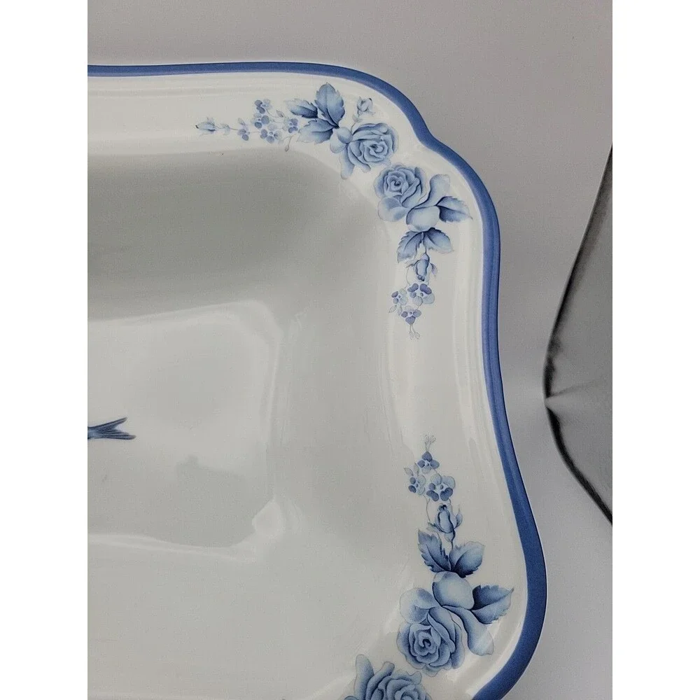 Gear-Arita Blue Damask 10-inch Serving Vegetable Display Bowl EUC Beautiful!